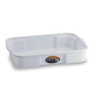 Kit 10 Bandejas Topa Tudo Branca 6L P/ Açougue Santana Bandeja Caixa Organizadora Plástica Retangular Multiuso 6 Litros