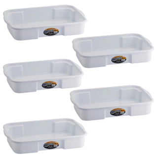 Kit 5 Bandejas Topa Tudo Branca 10L P/ Açougue Santana Bandeja Caixa Organizadora Plástica Retangular Multiuso em Oferta na Shopee