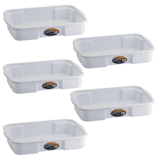 Kit 5 Bandejas Topa Tudo Branca 10L P/ Açougue Santana Bandeja Caixa Organizadora Plástica Retangular Multiuso em Oferta na Shopee