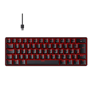 Teclado Mecânico Gamer Hyrax, 60%, Thunder, Switch Huano, Led Vermelho - ABNT2