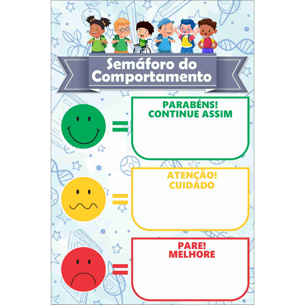 Banner Escolar Semáforo Comportamento