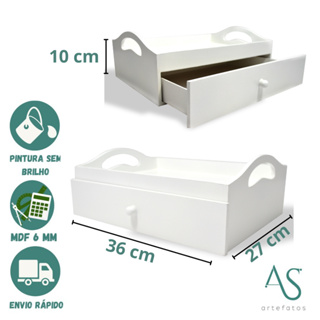 Bandeja com Gaveta MDF 36x27 Decoração