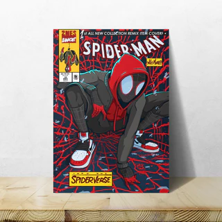Placa Quadro Decorativo Homem-Aranha Spider-man Miles Morales A4
