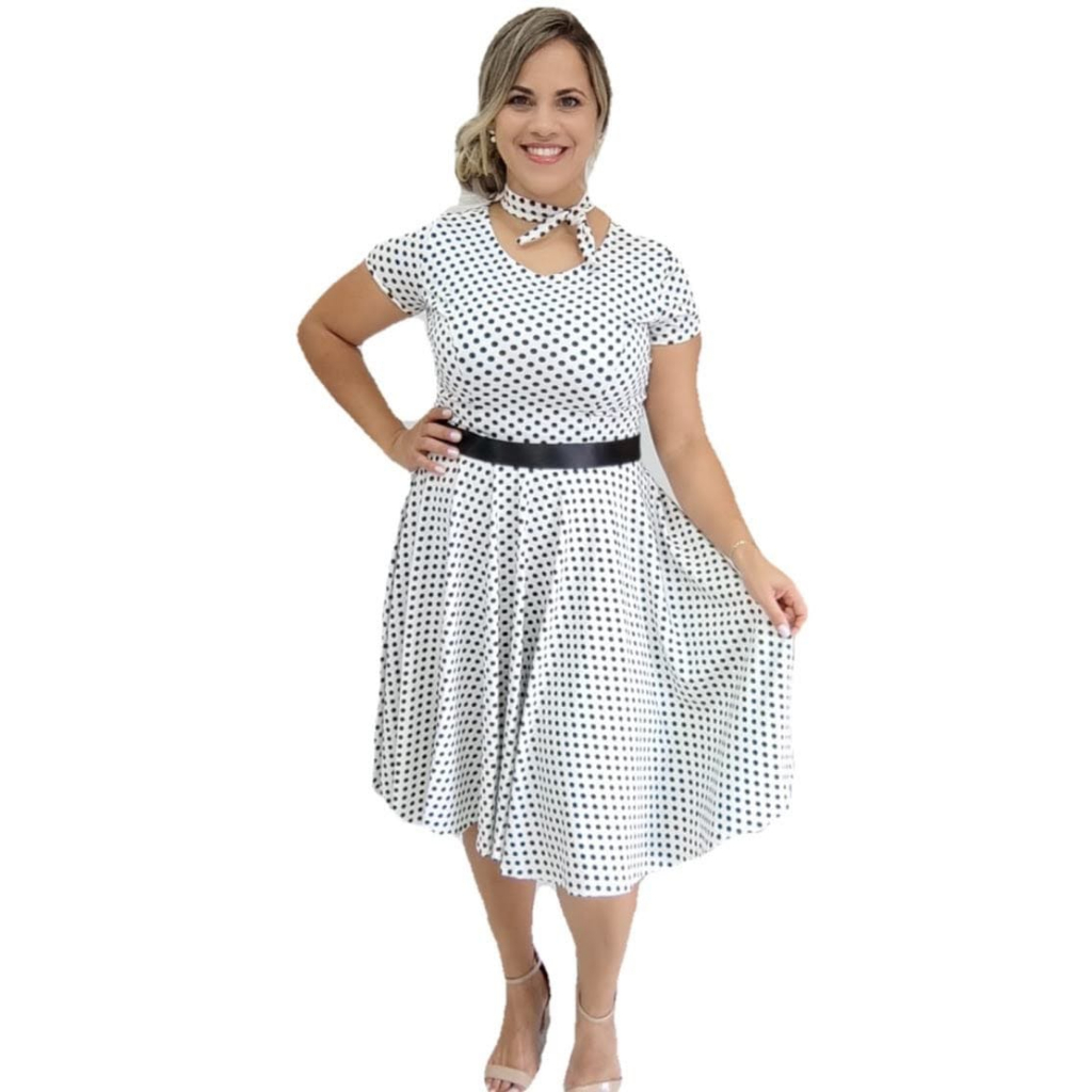 Looks Roupas E Penteados Dos Anos 80 Vestido Anos 80 Poá Branco