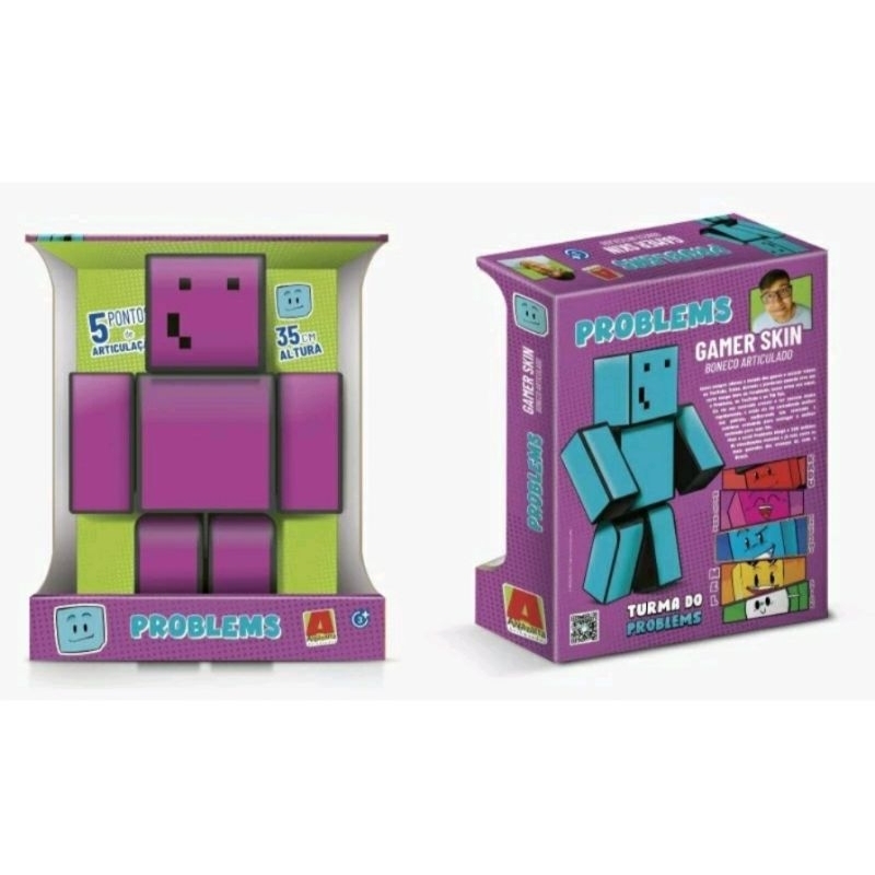 Boneco Blocos De Montar Ovelha Colorida Azul Minecraft