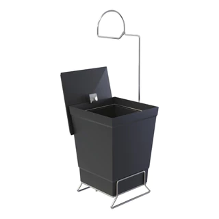 Lixeira Banheiro Com Suporte de Papel Higiênico Luxo Linha Black Premium Cesto Lixo 6,5l