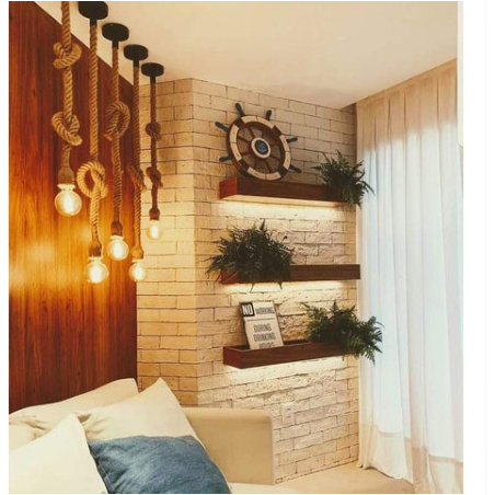 Pendente Corda Design Rústico Vintage com Bocal E27 1m /1,2m /1,5m / 2m Não acompanha lampada OBS: MEDIDAS DE ACORDO CORDA+LAMPADA