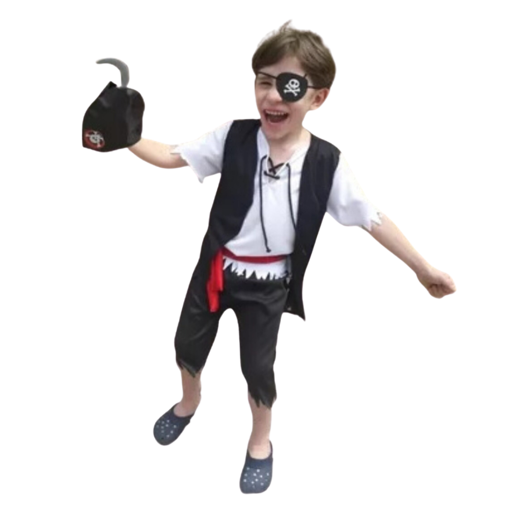 Fantasia Pirata Infantil Masculino - T 4 / 12 anos (12) : :  Moda