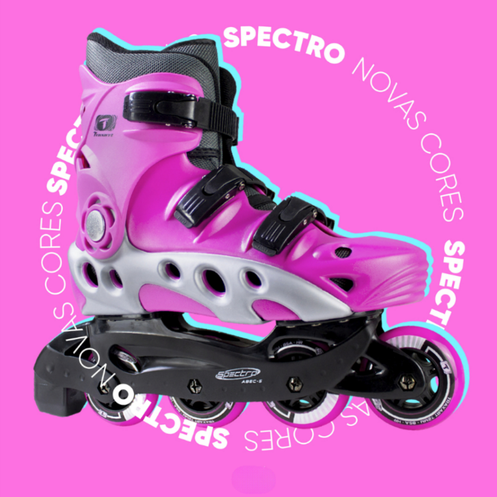 Patins Traxart Iniciante Spectro Rosa 72mm Abec-5 Bota Rigida Hardboot ...