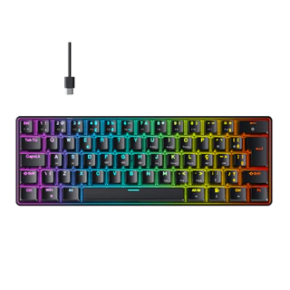 Teclado Mecânico Gamer Hyrax, 60%, Thunder, Switch Huano, RGB - ABNT2