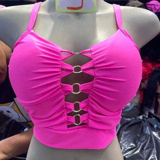 Cropped feminino com gravata curta e mangas cruzadas, moda verão 2023, recursos elásticos