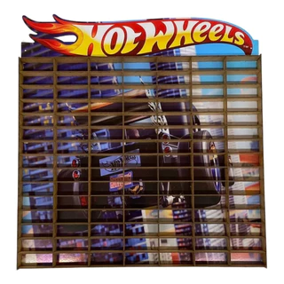 Expositor Porta Carrinhos Hotwheels 105 Lugares Prateleira Suporte Organizador Adesivado Mdf