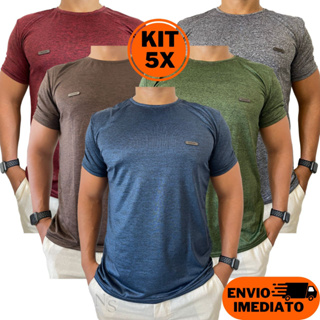 Kit 5 Camisetas Masculina Dry Fit Fitness Blusa Malha Fria Academia Treino