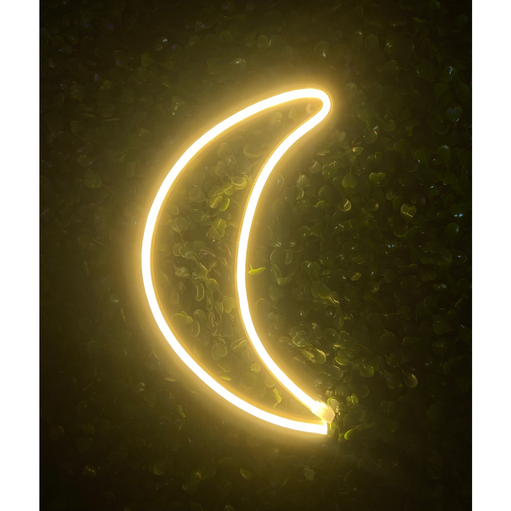 Luminária Parede Lua Neon Led Decoração Luz 110v-220v | Shopee Brasil