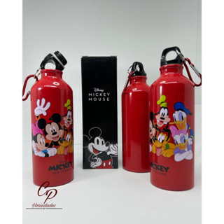 Garrafa De Aluminio Mickey Mouse Minnie Mouse e Turma Disney MK7 500ml Com Prendedor Mosquetão - Taimes