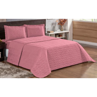 Cobre Leito Colcha Cama Casal King 03 Peças Zigzag