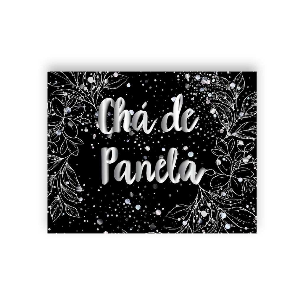 Painel de Festa em Tecido - Chalkboard Meu Cha de Panela - Via