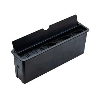 Caixa Embutir Para Mesa Móveis Com 03 Tomada 10/20a New Slim Preta Com Fundo Protetor de Cabos
