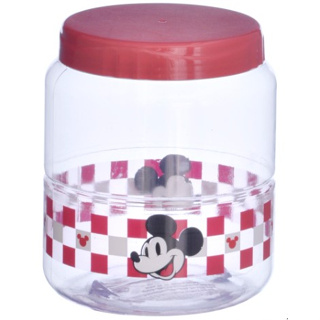 POTE DE PLASTICO PVC REDONDO PARIS MICKEY COM TAMPA VERMELHA 1250ML