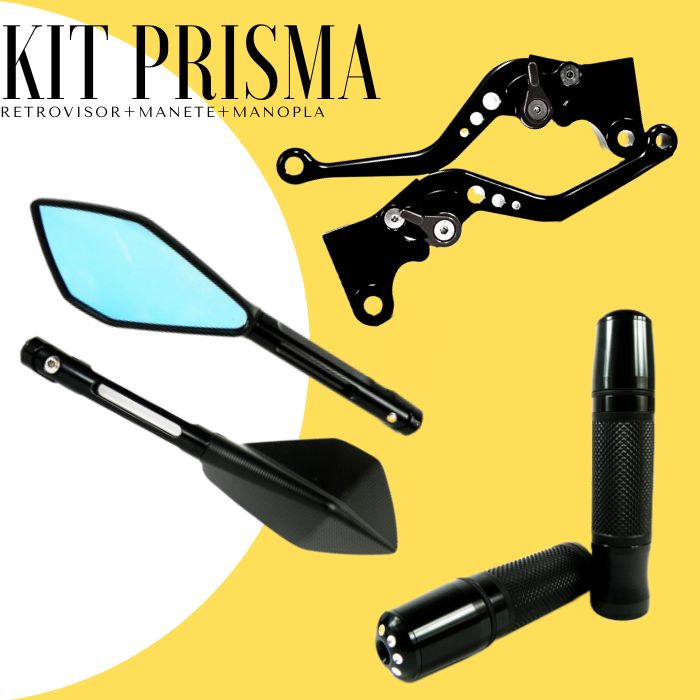 Kit Retrovisor Prisma E Manete Esportivo E Manopla C Peso Yamaha Fazer Xtz Lander