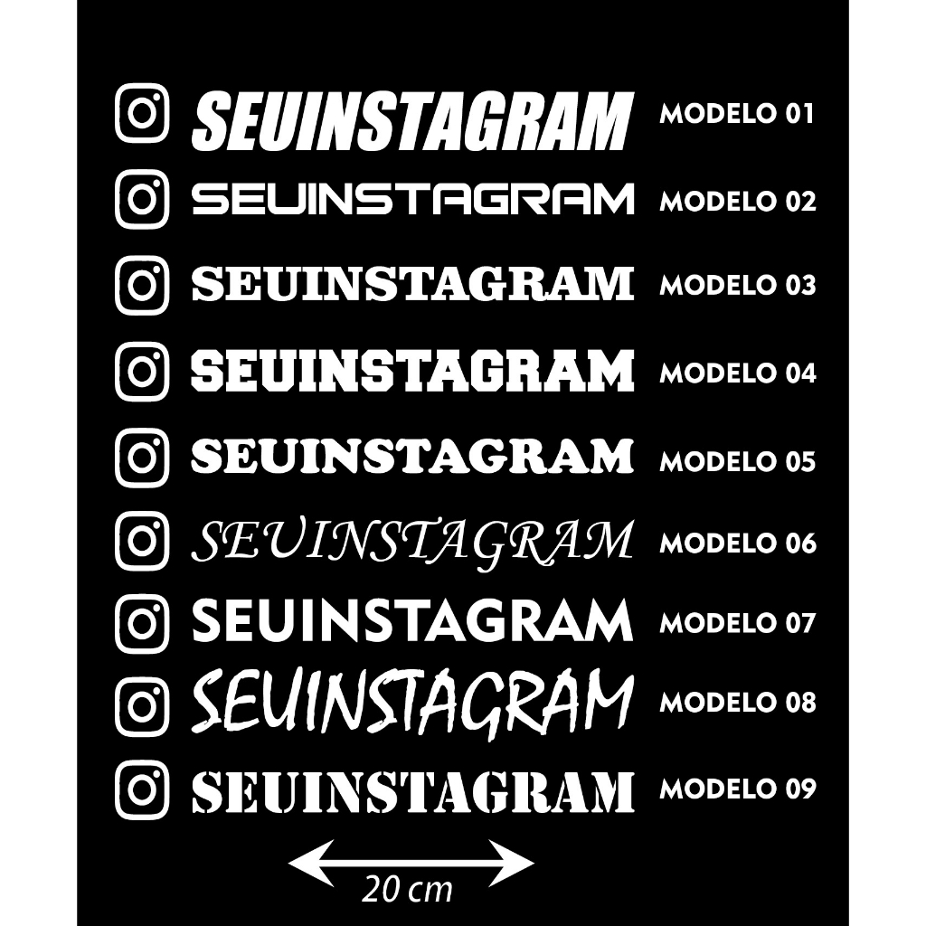 5 Adesivi Instagram Con QR Code Personalizzato E Nome - 15x3,8 Cm Lucidi