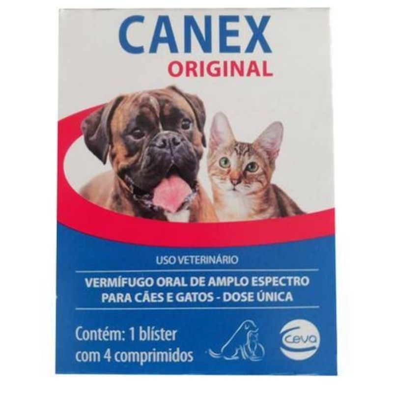 CANEX ORIGINAL VERMIFUGO CAES E GATOS BLISTER COM 4 COMPRIMIDOS