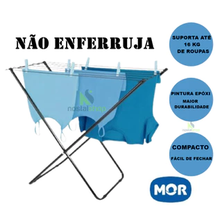 Varal de chão para roupas Mor Slim Arame de chão Varal de Roupas