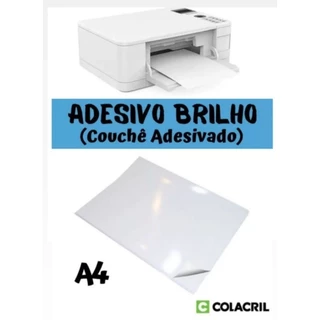 100 Folhas Papel Couche Adesivo A4 Brilho Impressão a Laser 135g PROMOÇÃO