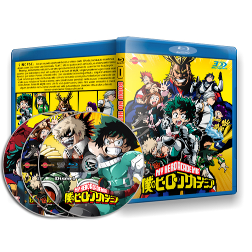 Blu-ray Boku no Hero Academia - Temporadas 1 e 2 em alta definição.