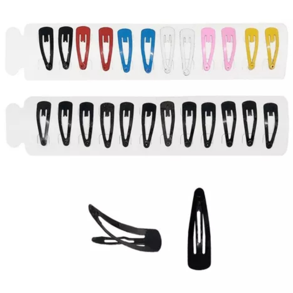 12 Presilhas Para Cabelo Tic Tac Tamanho Médio