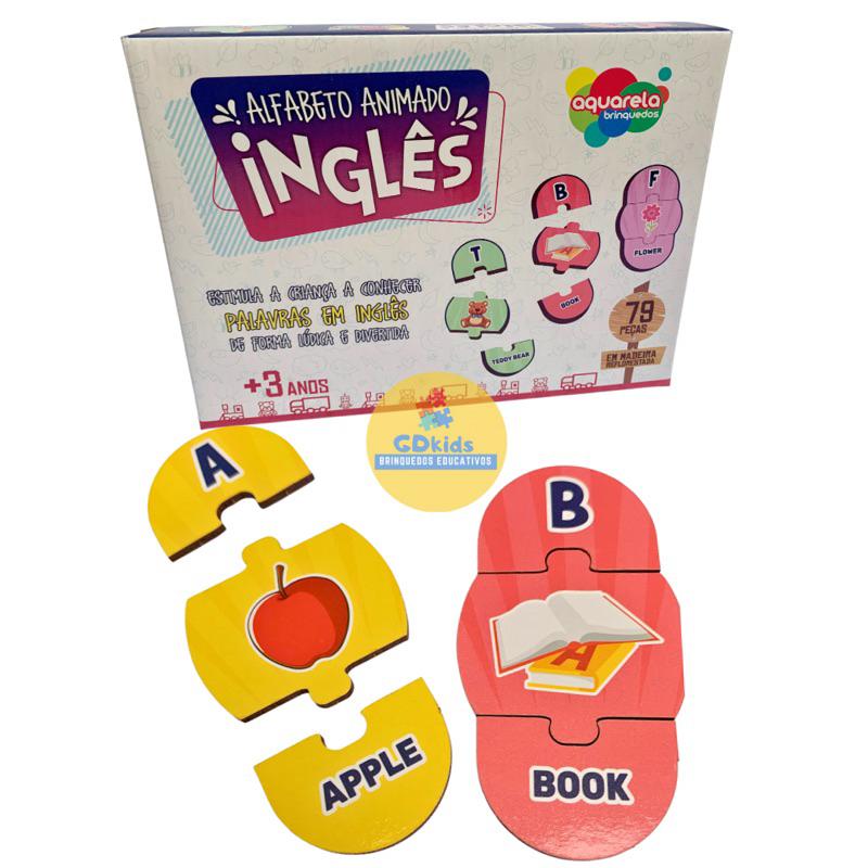 Brinquedo Pedagógico Educativo Sílabas 28 Peças Jogo Aprendizagem Palavras  Frases Alfabetização Material Apoio Escolar Infantil Criança 4 Anos