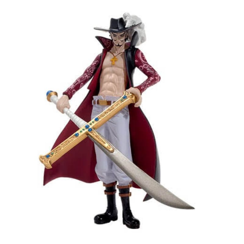 Colar Mihawk Cordão Espada Cruz One Piece Cosplay Dracule Prata