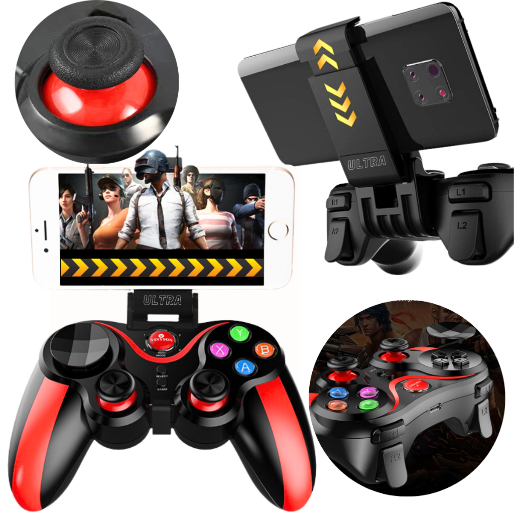 Controle Joystick Bluetooth Gamepad Para Tablet, Celular E Ipad Universal  Android E Ios Compativel Com Windows, Android Tv E Pc