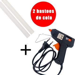 Pistola De Cola Quente bivolt 110v e 220v 10w e 40w + 2 Bastões De Cola INMETRO Botão Liga e Desliga