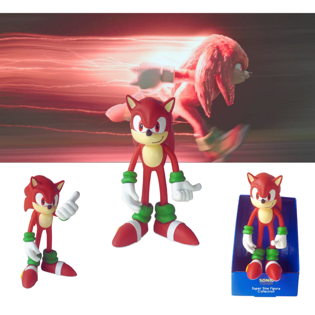 Sonic Azul Sonic Vermelho Tails - 3 Bonecos Grandes - Super Size