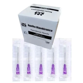 Agulha Descartável 20x0,55 (24g) Roxa Caixa C/100 - Wiltex
