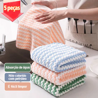 Kit 5 Toalha Reutilizável Absorvente De água Da Cozinha E Pano De Limpeza