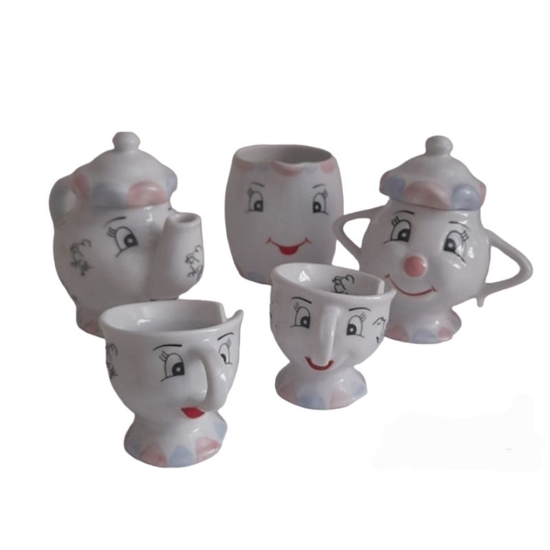 Jogo de chá feminino com xícaras e pires Jogo de chá adulto com flores Jogo  de chá de porcelana com bule, açucareiro e jarra de leite