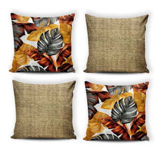 Kit com 4 Capas de Almofadas Decorativas Gorgurinho com Zíper 45x45 Mais Barato