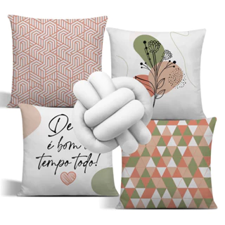 Kit 04 Capa De Almofada Decorativa Mais Nozinho Luxo Escandinavo