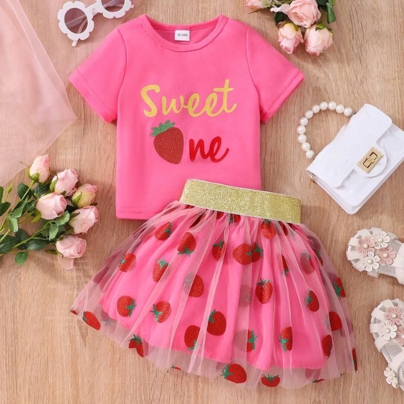 Conjunto infantil feminino saia best sale e blusa