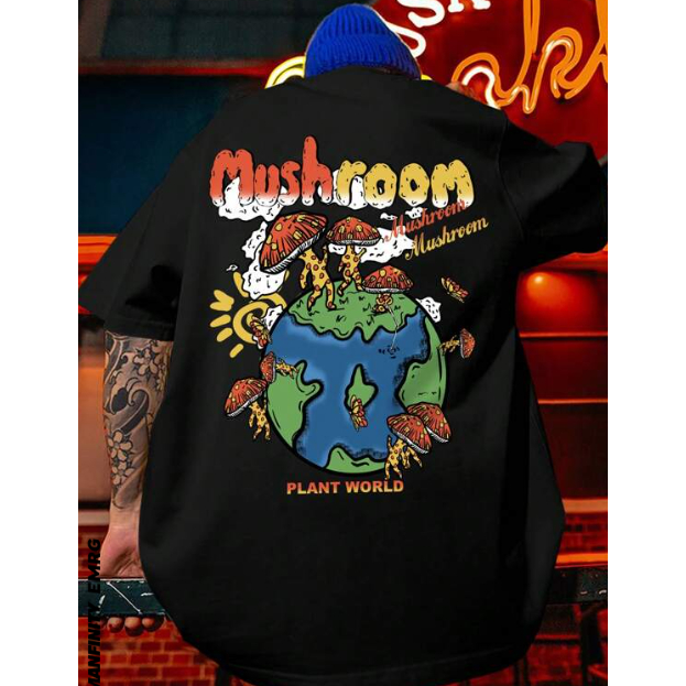 Camiseta Planeta Terra Cogumelos moda Streetwear!