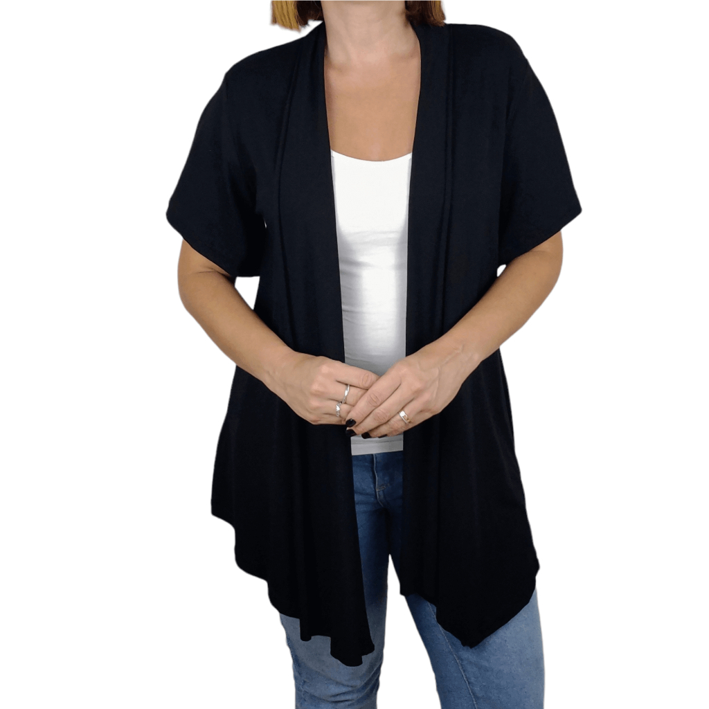 Cardigã Casaquinho Curto Feminino Meia Estação Manga Curta