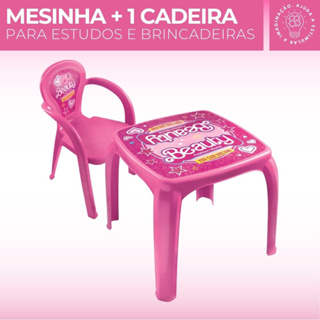Kit Mesinha Mesa Infantil  Cadeiras Cadeira Escolar Estudo Didático Brinquedo Menino Menina Homem Aranha / Princesa / Shark / Dino / Hulk / Mulher Maravilha / Love / Marvel / Conjunto Ar Livre / Grande