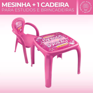 Kit Mesinha Mesa Infantil Cadeiras Cadeira Escolar Estudo Didático Brinquedo