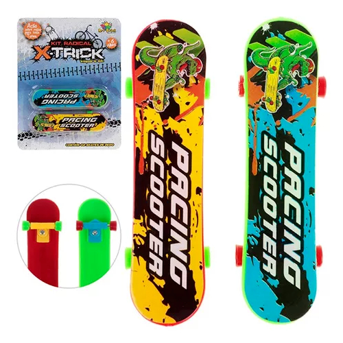 Kit Skate de Dedo - 9 cm - Extremo e Radical - 4 Skates - Sortido - Toyng