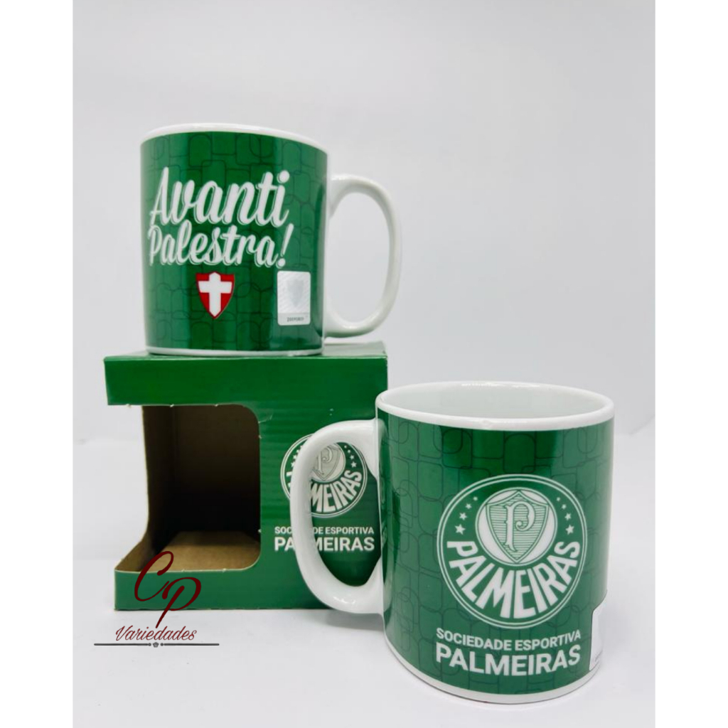Caneca Porcelana Palmeiras - Produto Licenciado - Mileno - Porcelana 320ml