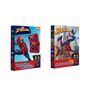 Kit 3 Jogos Homem Aranha Marvel Jogo Da Memória QuebraCabeça e Bingo Toyster