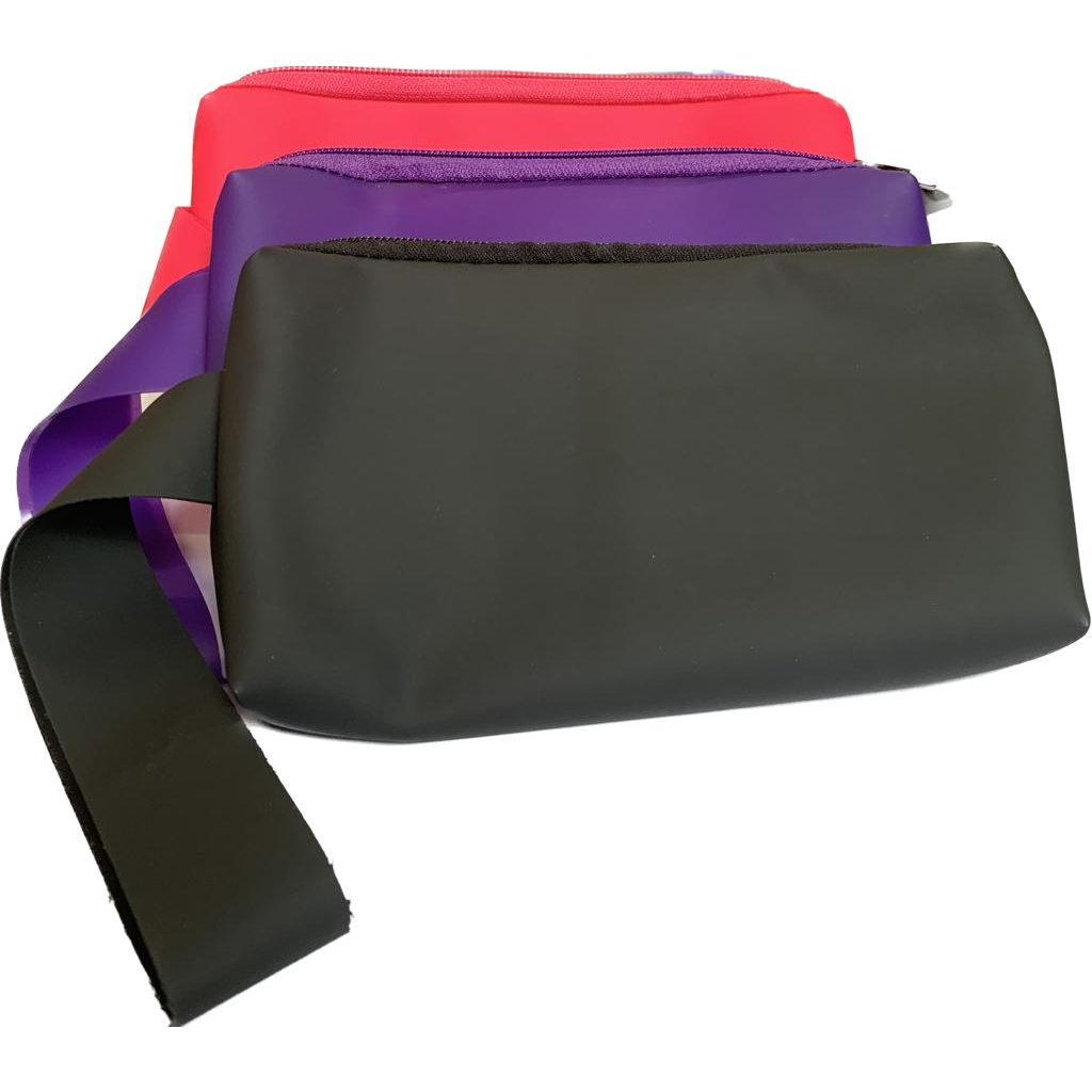 Necessaire/ Estojo Organizador /Alça de Mão Liso De Silicone Emborrachado Com Zíper Barato Envio Imediato