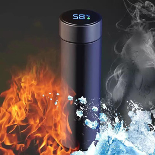 Garrafa Térmica 500ml Com Visor De Temperatura De Led Manter Garrafa Quente E Fria